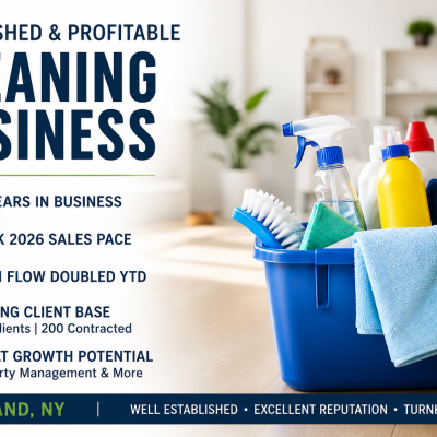 Established Cleaning Business | ~$715K 2026 Sales Pace | Cash Flow Doubled YTD | 200+ contracted clients | Fire Island |
